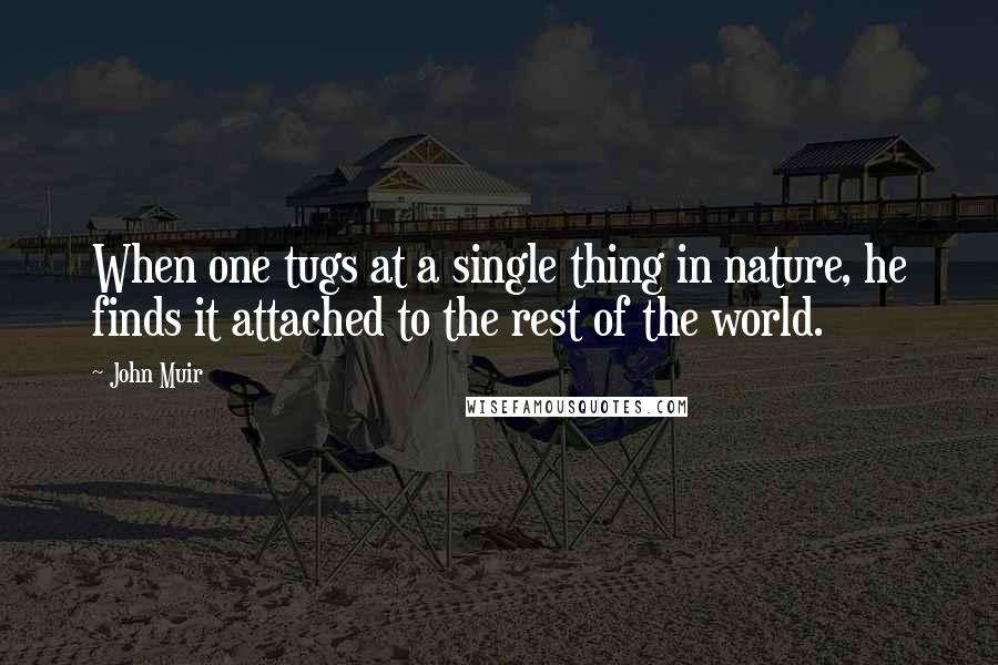 John Muir Quotes: When one tugs at a single thing in nature, he finds it attached to the rest of the world.