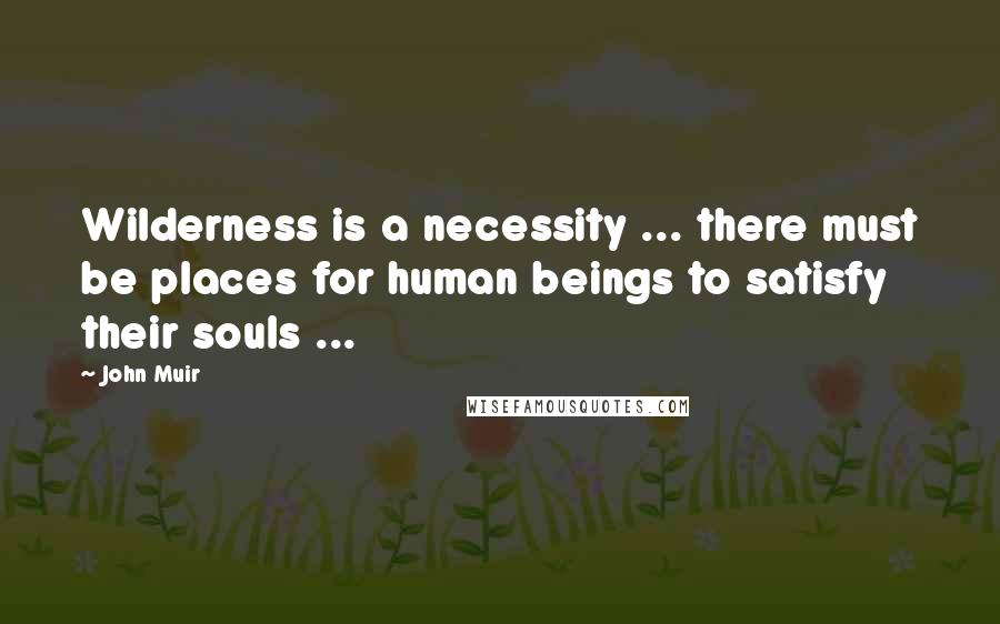 John Muir Quotes: Wilderness is a necessity ... there must be places for human beings to satisfy their souls ...