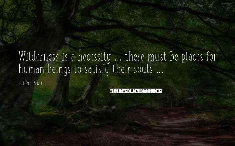 John Muir Quotes: Wilderness is a necessity ... there must be places for human beings to satisfy their souls ...