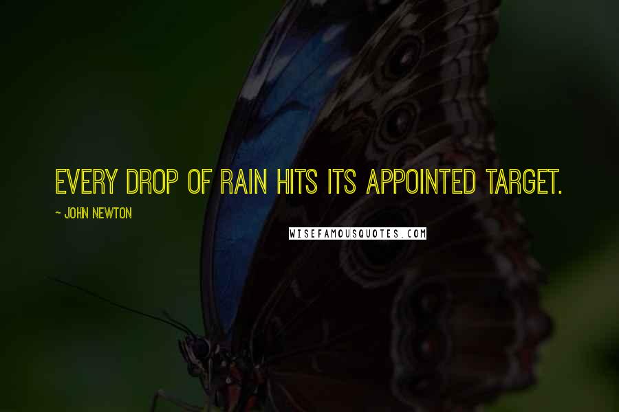 John Newton Quotes: Every drop of rain hits its appointed target.