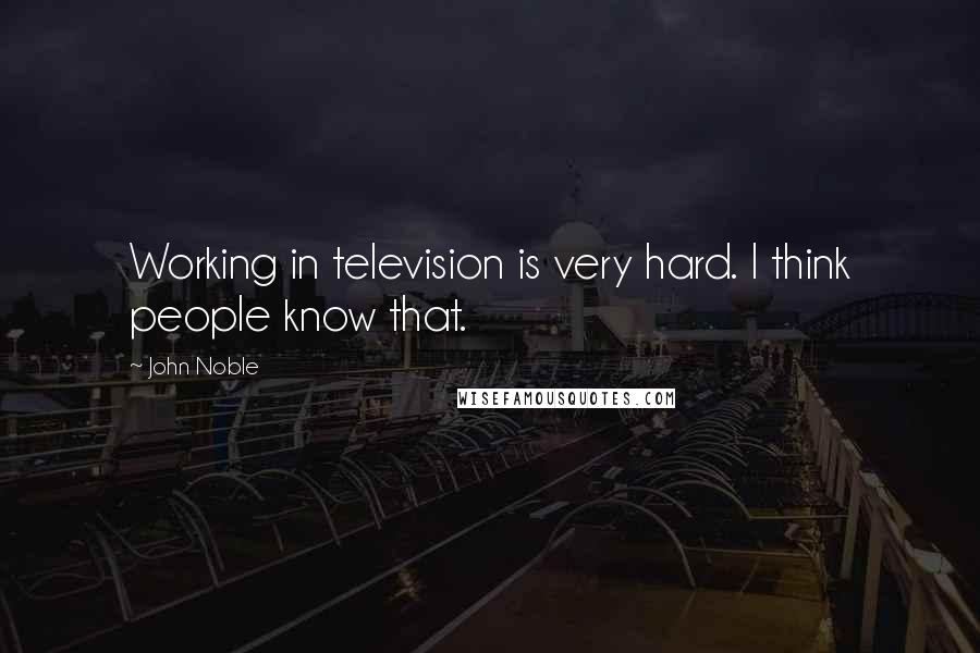 John Noble Quotes: Working in television is very hard. I think people know that.