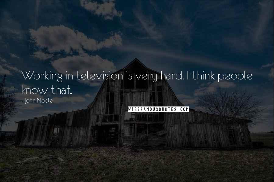 John Noble Quotes: Working in television is very hard. I think people know that.