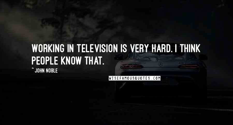John Noble Quotes: Working in television is very hard. I think people know that.