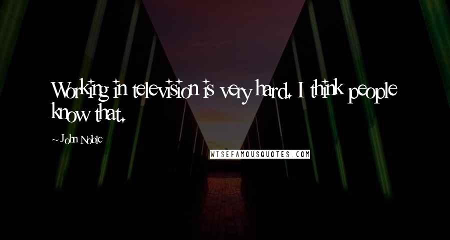 John Noble Quotes: Working in television is very hard. I think people know that.