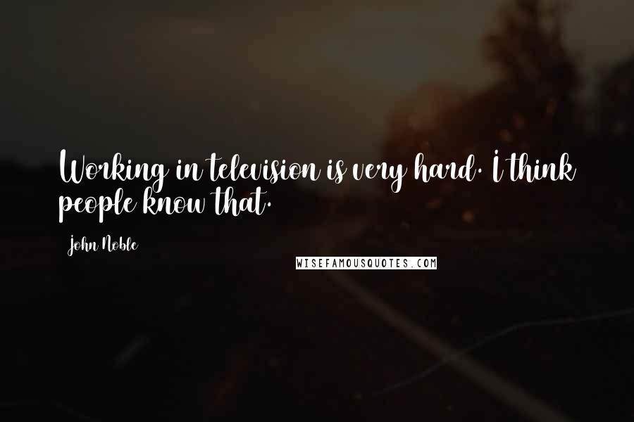 John Noble Quotes: Working in television is very hard. I think people know that.