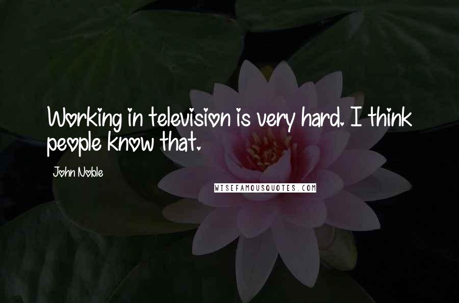 John Noble Quotes: Working in television is very hard. I think people know that.