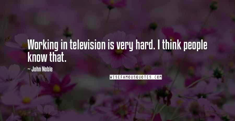 John Noble Quotes: Working in television is very hard. I think people know that.