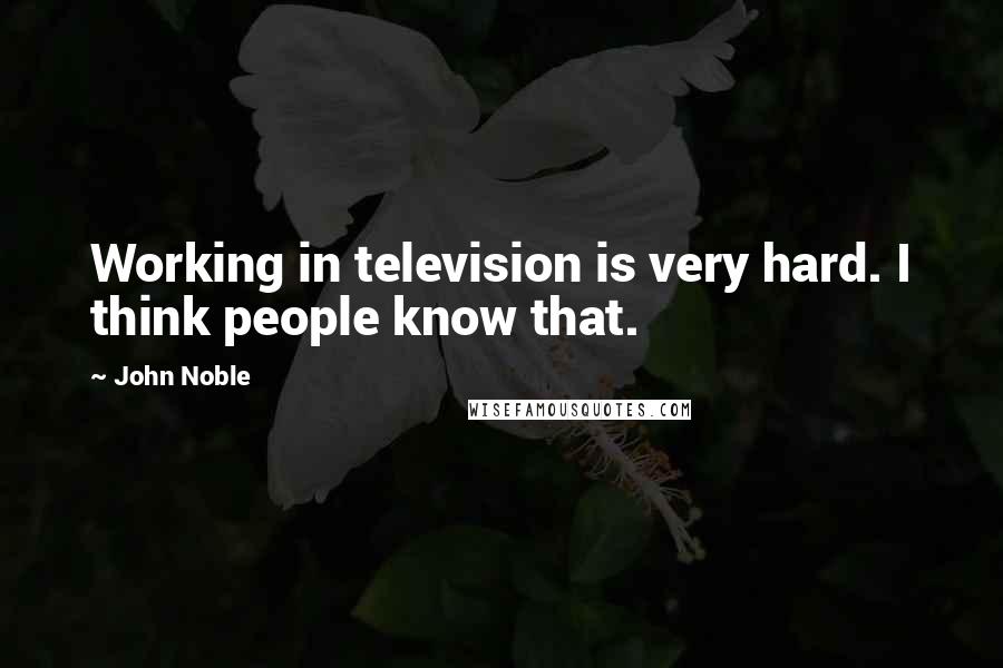 John Noble Quotes: Working in television is very hard. I think people know that.