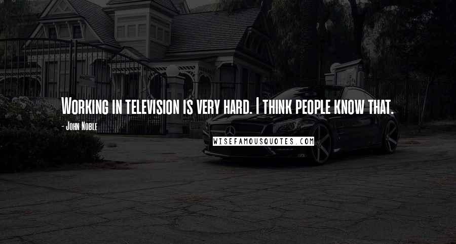 John Noble Quotes: Working in television is very hard. I think people know that.