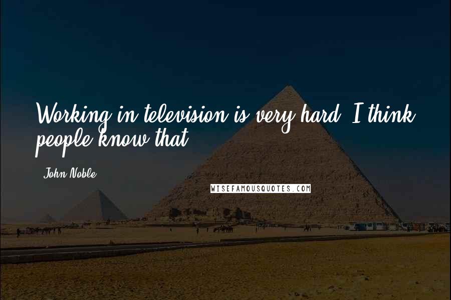 John Noble Quotes: Working in television is very hard. I think people know that.