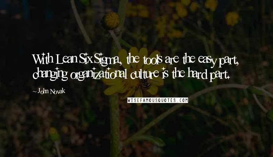 John Novak Quotes: With Lean Six Sigma, the tools are the easy part, changing organizational culture is the hard part.