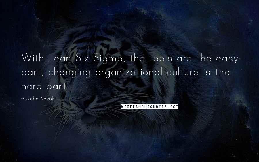 John Novak Quotes: With Lean Six Sigma, the tools are the easy part, changing organizational culture is the hard part.