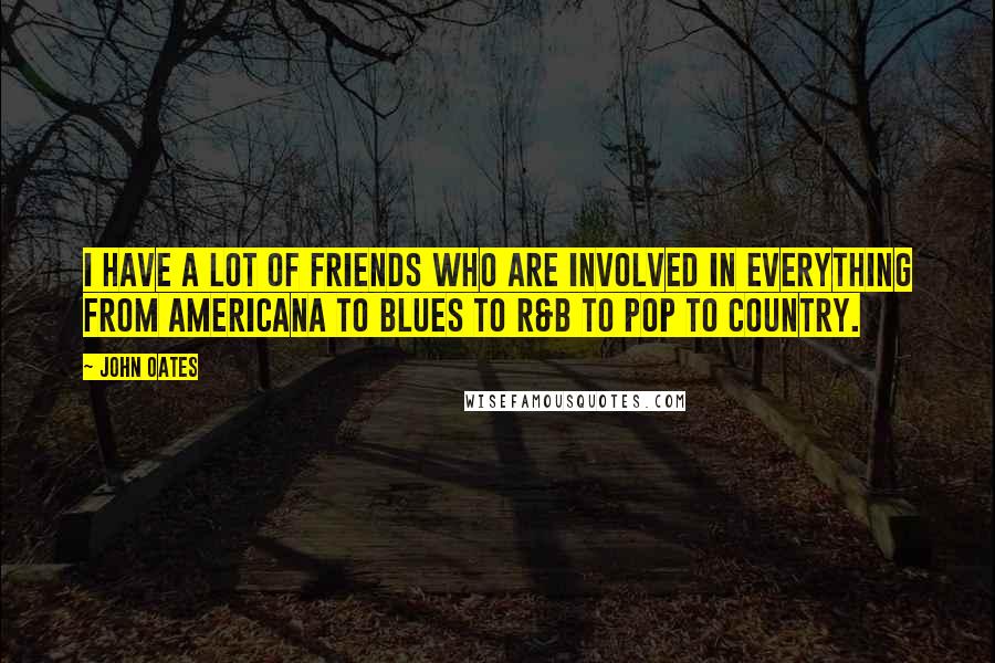 John Oates Quotes: I have a lot of friends who are involved in everything from Americana to blues to R&B to pop to country.