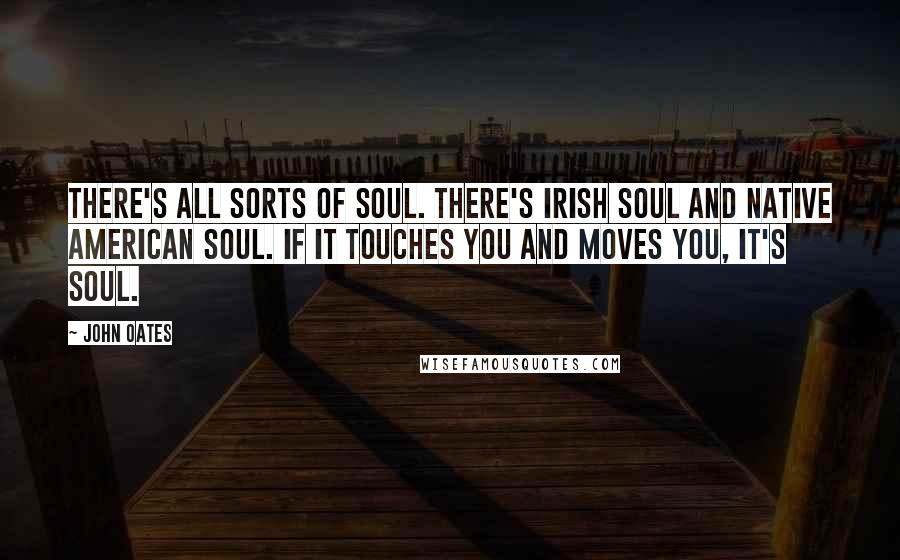 John Oates Quotes: There's all sorts of soul. There's Irish soul and Native American soul. If it touches you and moves you, it's soul.