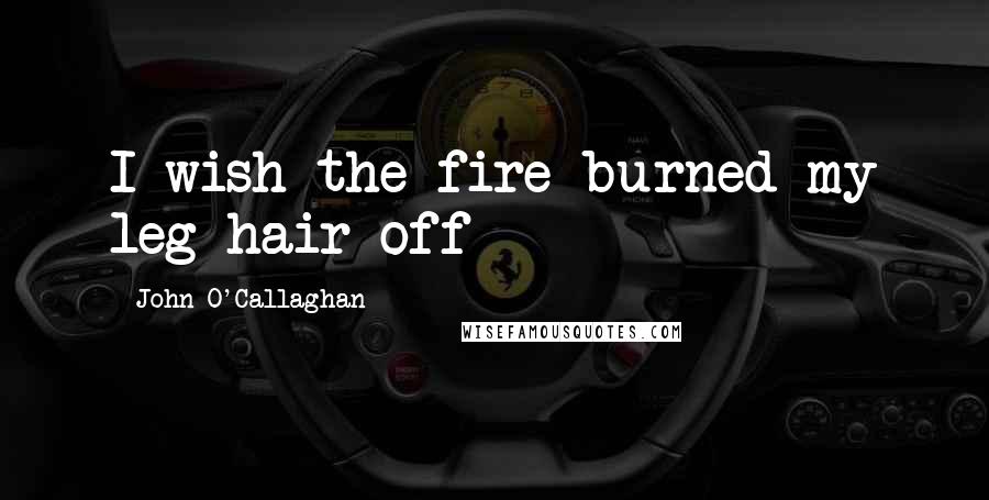 John O'Callaghan Quotes: I wish the fire burned my leg hair off