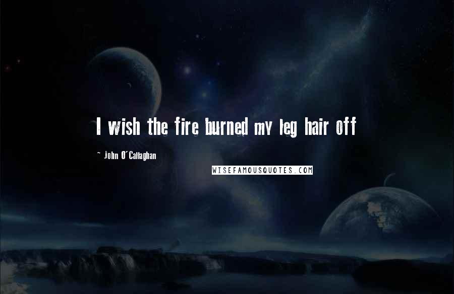 John O'Callaghan Quotes: I wish the fire burned my leg hair off