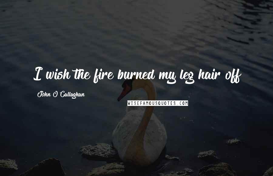 John O'Callaghan Quotes: I wish the fire burned my leg hair off