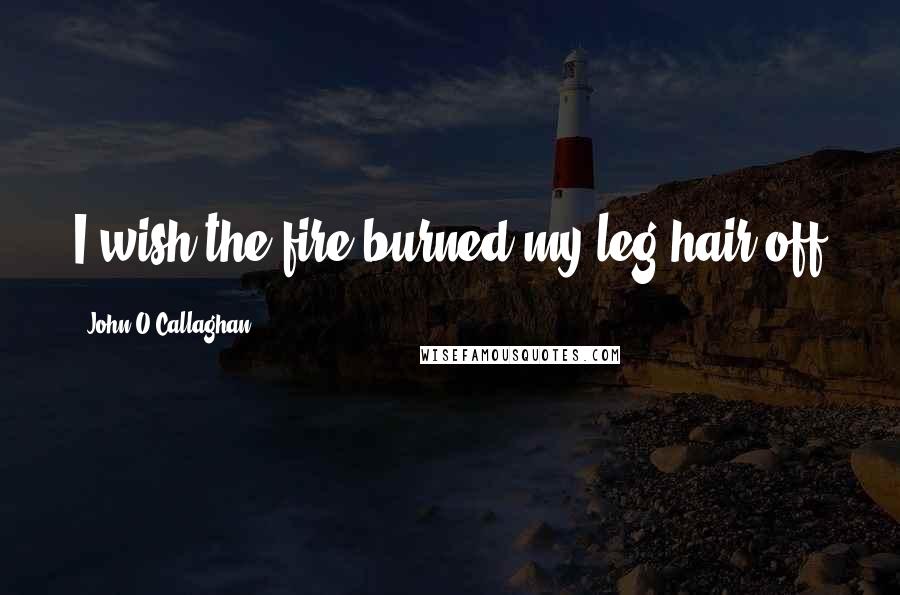 John O'Callaghan Quotes: I wish the fire burned my leg hair off