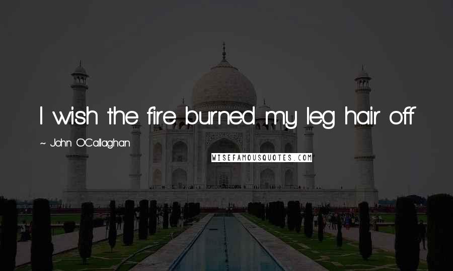 John O'Callaghan Quotes: I wish the fire burned my leg hair off