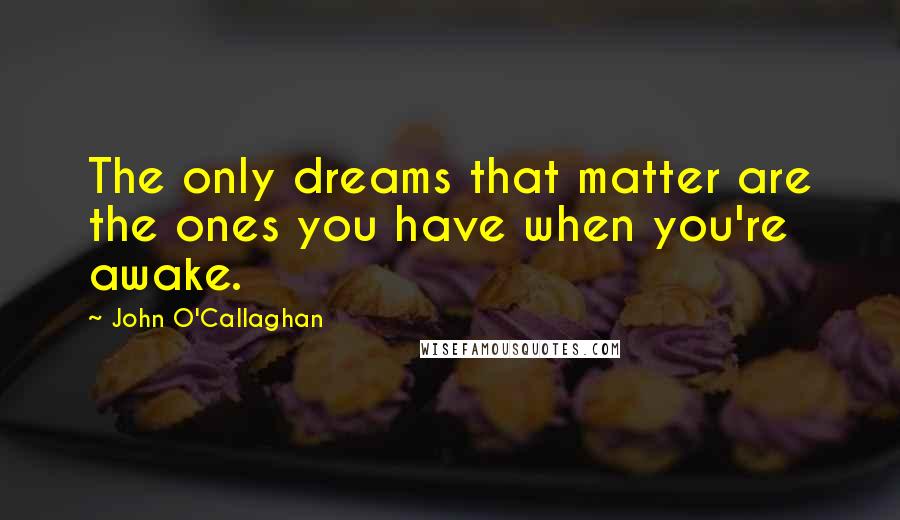 John O'Callaghan Quotes: The only dreams that matter are the ones you have when you're awake.