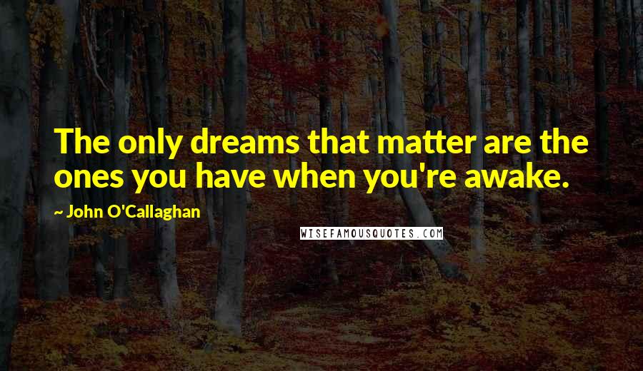 John O'Callaghan Quotes: The only dreams that matter are the ones you have when you're awake.