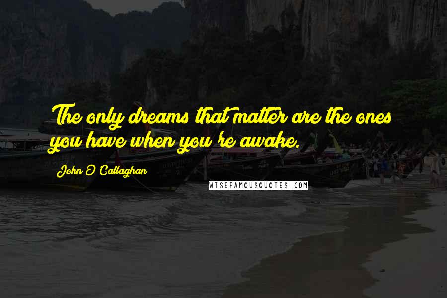 John O'Callaghan Quotes: The only dreams that matter are the ones you have when you're awake.