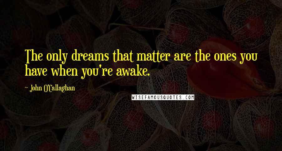 John O'Callaghan Quotes: The only dreams that matter are the ones you have when you're awake.