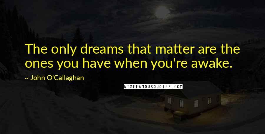 John O'Callaghan Quotes: The only dreams that matter are the ones you have when you're awake.