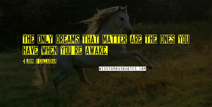 John O'Callaghan Quotes: The only dreams that matter are the ones you have when you're awake.