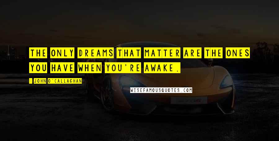 John O'Callaghan Quotes: The only dreams that matter are the ones you have when you're awake.