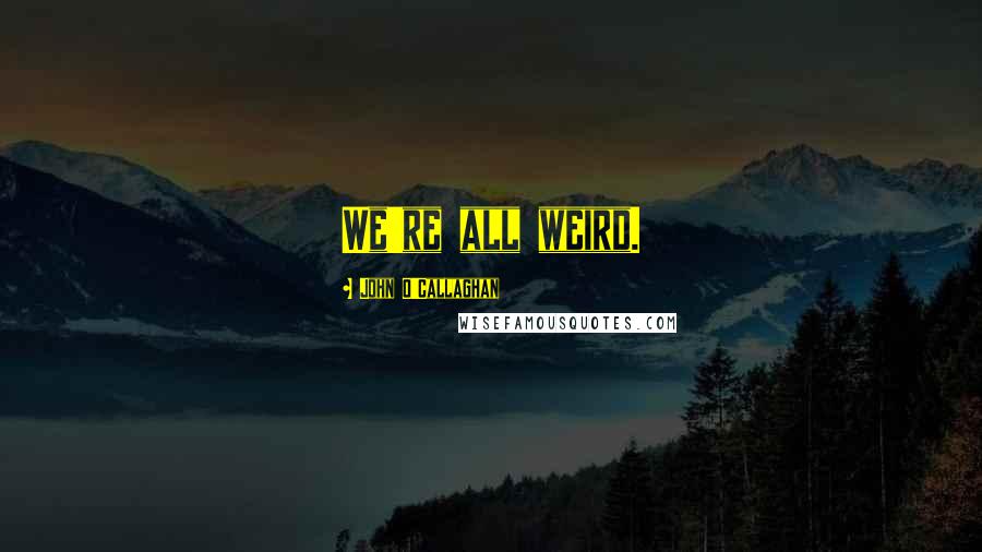 John O'Callaghan Quotes: We're all weird.