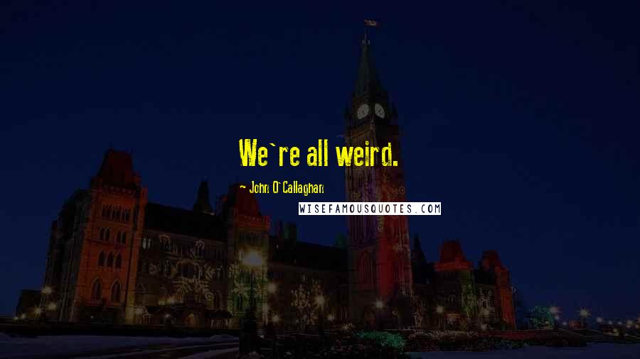 John O'Callaghan Quotes: We're all weird.