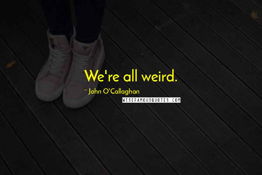 John O'Callaghan Quotes: We're all weird.