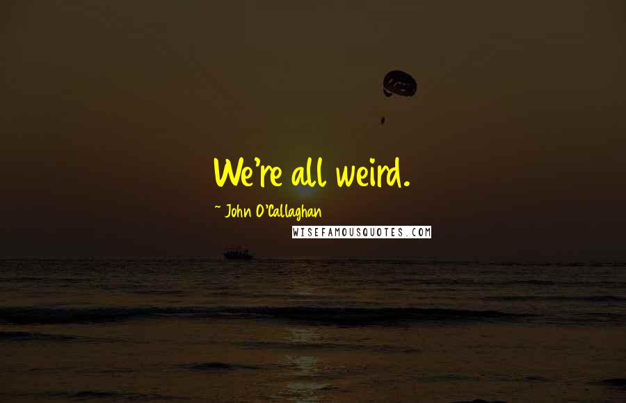 John O'Callaghan Quotes: We're all weird.