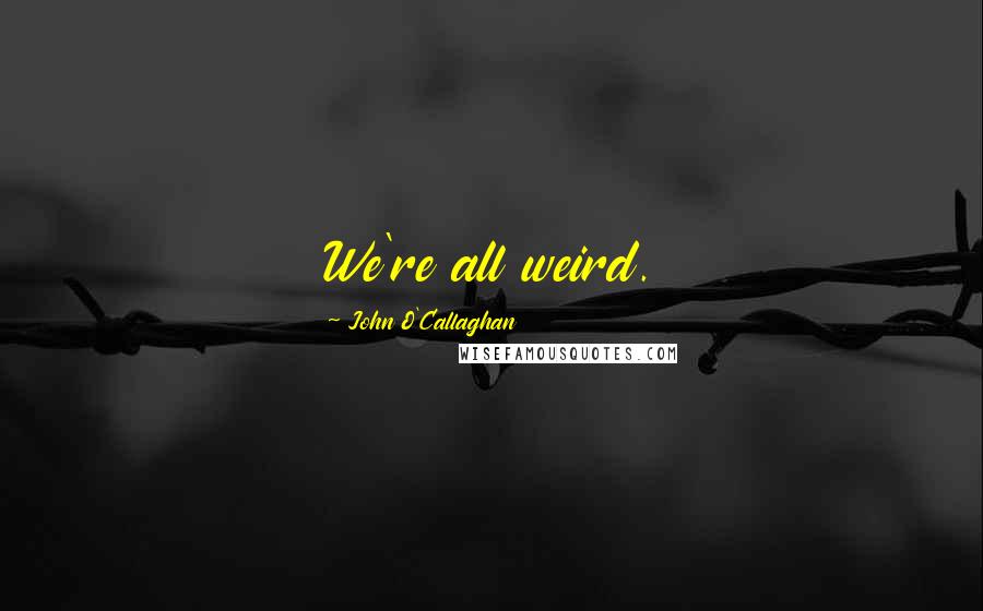 John O'Callaghan Quotes: We're all weird.