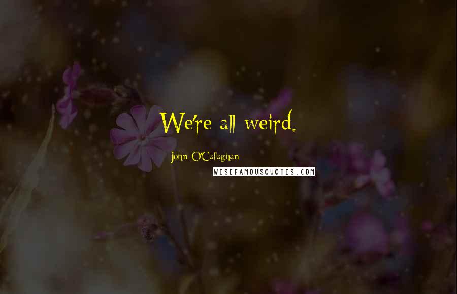 John O'Callaghan Quotes: We're all weird.