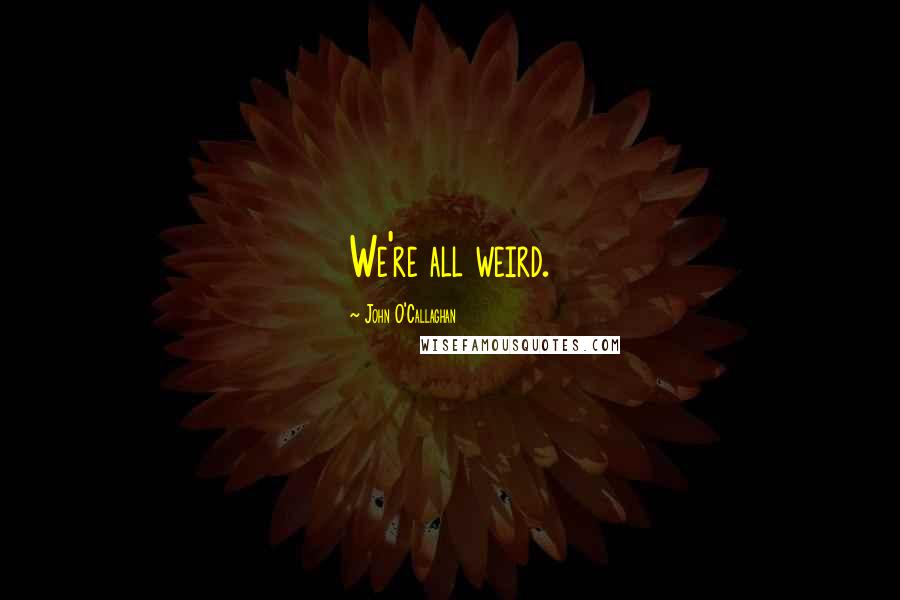 John O'Callaghan Quotes: We're all weird.