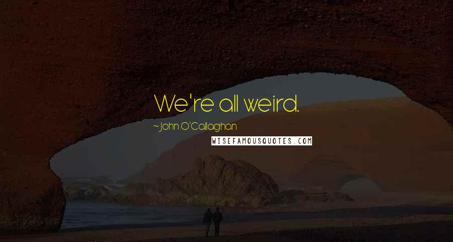 John O'Callaghan Quotes: We're all weird.