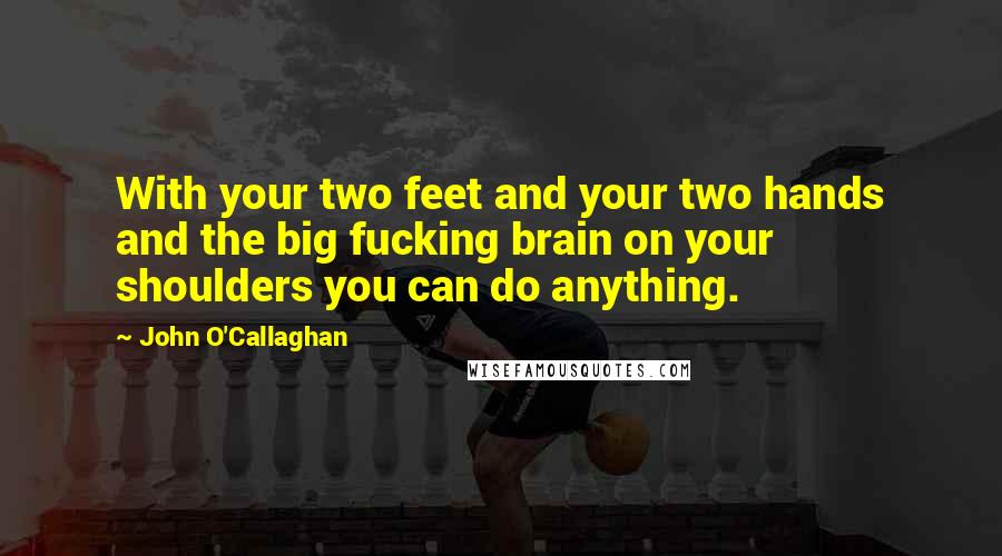 John O'Callaghan Quotes: With your two feet and your two hands and the big fucking brain on your shoulders you can do anything.