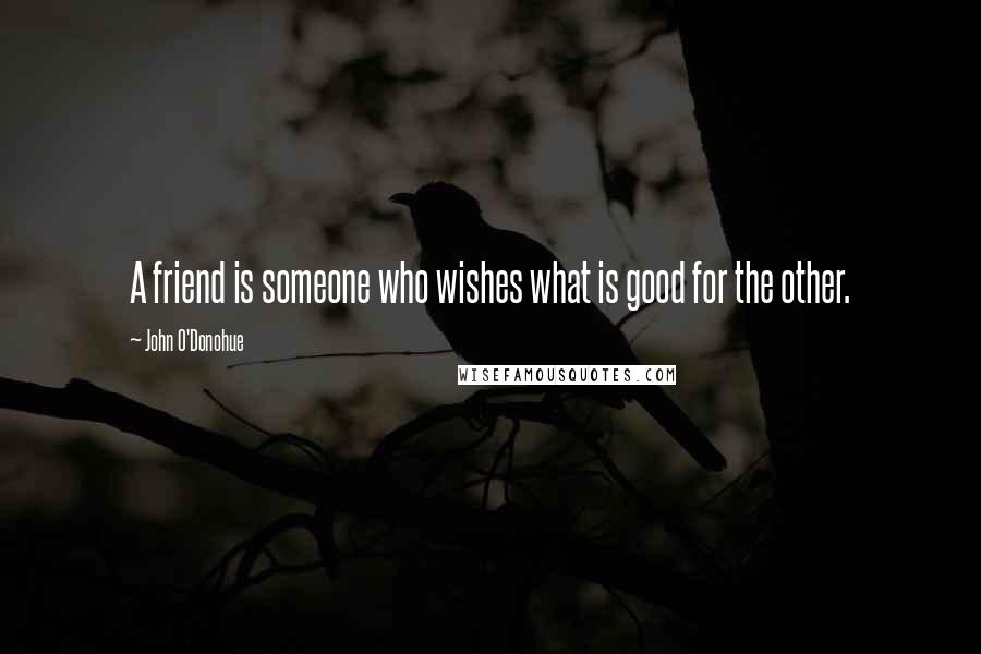 John O'Donohue Quotes: A friend is someone who wishes what is good for the other.