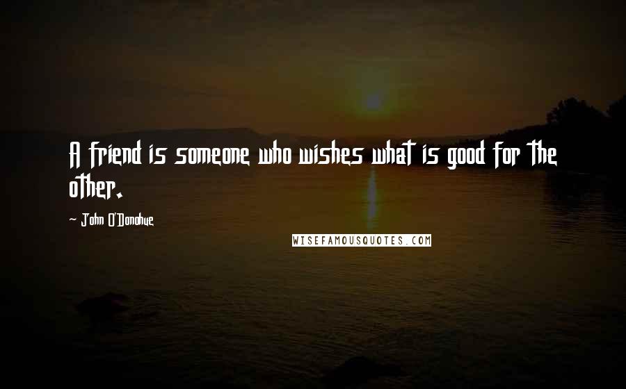 John O'Donohue Quotes: A friend is someone who wishes what is good for the other.