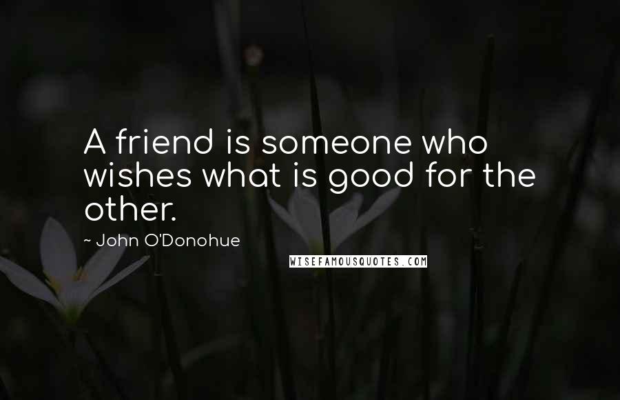 John O'Donohue Quotes: A friend is someone who wishes what is good for the other.