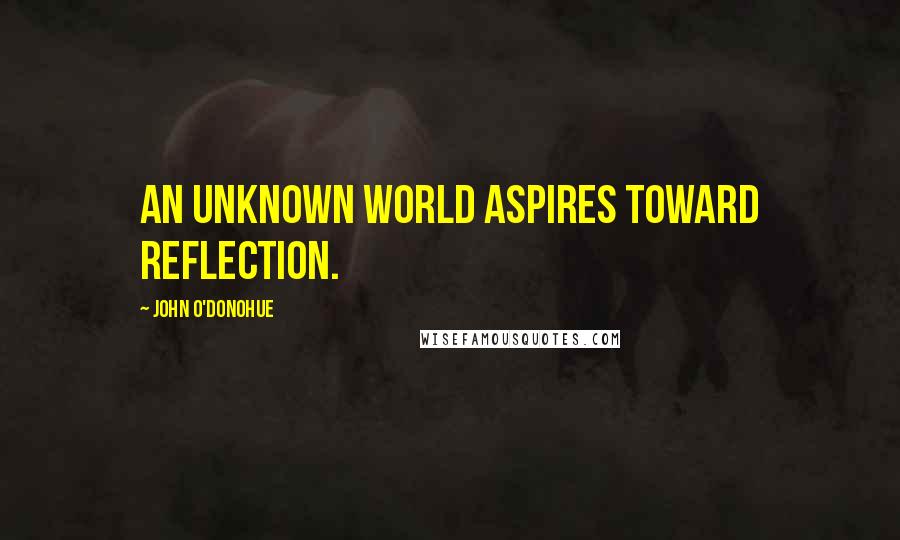 John O'Donohue Quotes: An unknown world aspires toward reflection.