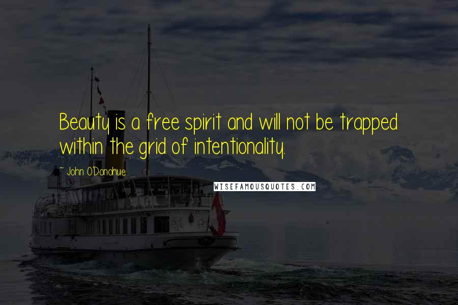 John O'Donohue Quotes: Beauty is a free spirit and will not be trapped within the grid of intentionality.