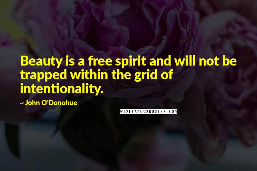 John O'Donohue Quotes: Beauty is a free spirit and will not be trapped within the grid of intentionality.