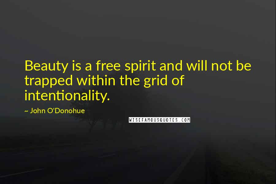 John O'Donohue Quotes: Beauty is a free spirit and will not be trapped within the grid of intentionality.