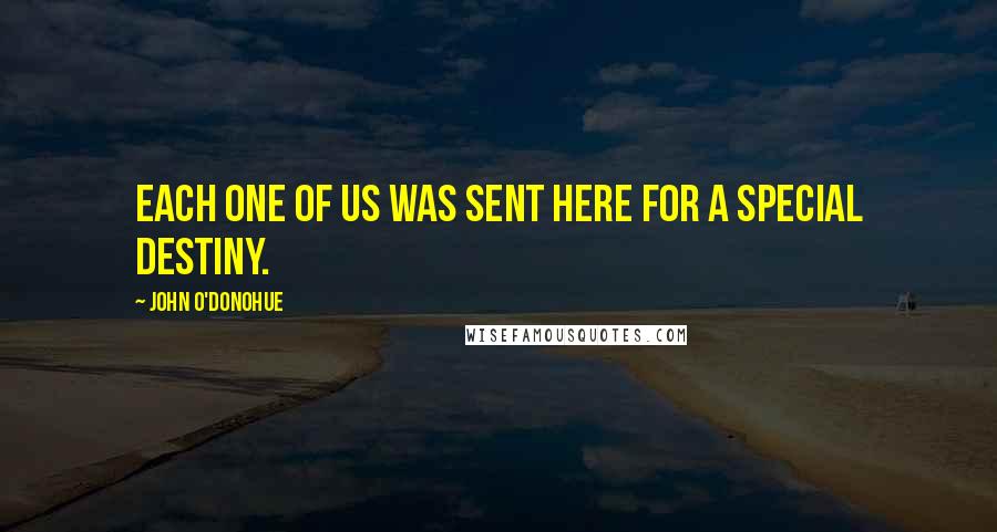 John O'Donohue Quotes: Each one of us was sent here for a special destiny.