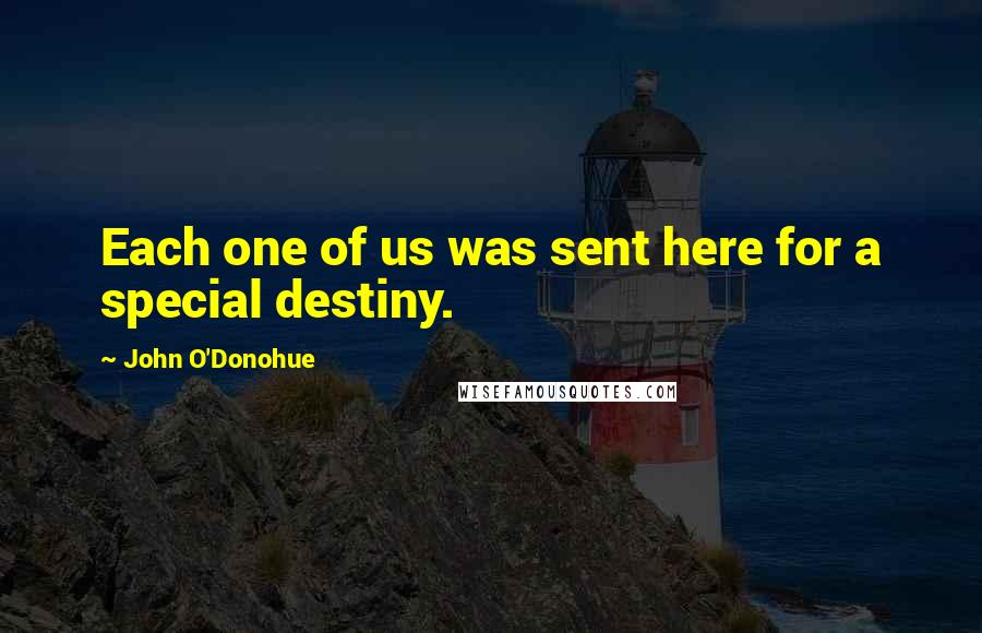 John O'Donohue Quotes: Each one of us was sent here for a special destiny.