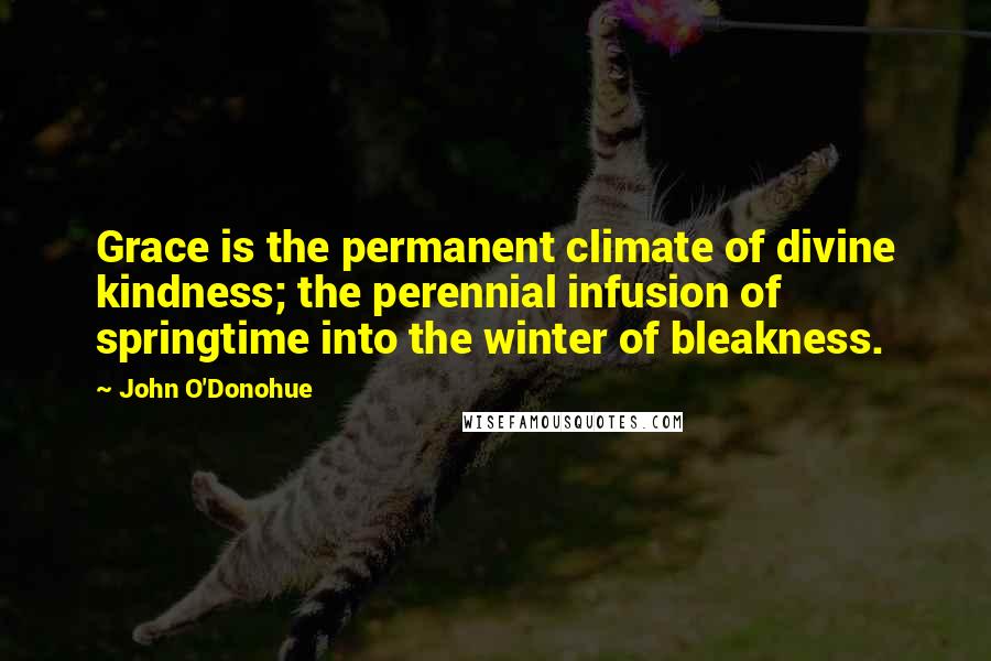 John O'Donohue Quotes: Grace is the permanent climate of divine kindness; the perennial infusion of springtime into the winter of bleakness.