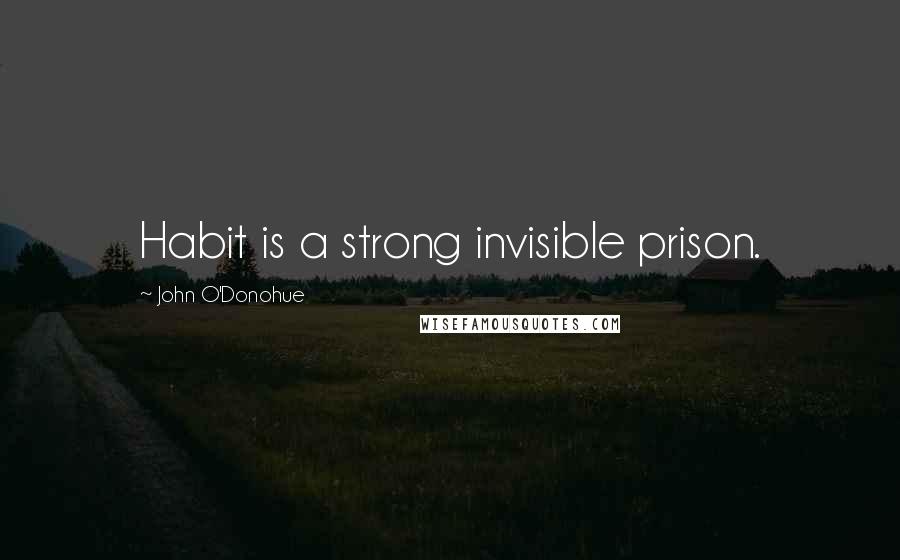 John O'Donohue Quotes: Habit is a strong invisible prison.
